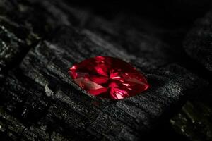 Precious Red Sapphire Ruby Gemstone photo