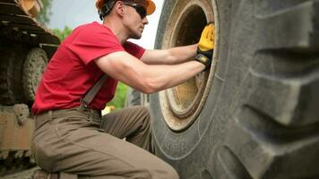 Heavy Duty Equipment Mechanic in His 30s. Construction Industry Job. video