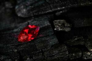 Precious Red Sapphire Ruby Gemstone photo