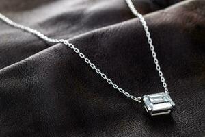 White Gold Diamond Pendant Necklace photo