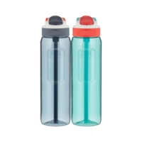 Set of plastic bottles with lids isolated transparent background png