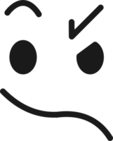 Cartoon doodle of facial expression emoticon, Bipolar symptoms face. png