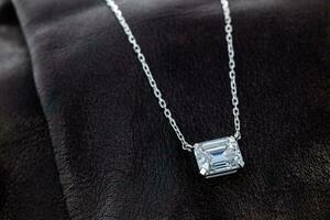 White Gold Diamond Pendant Necklace photo