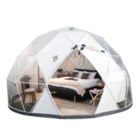 geodésico cúpula glamping com cama png