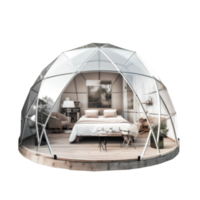 geodetica cupola glamping con letto png