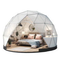 geodetica cupola glamping con letto png