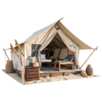 Tent glamping house exterior view png