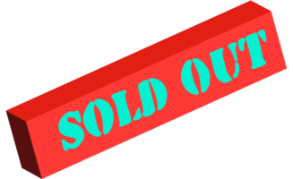 3D Sold Out sign png