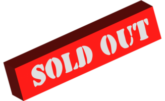 3D Sold Out sign png