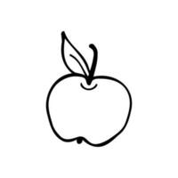 vector clipart manzana en garabatear estilo