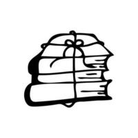 Vector image of stack of books in doodle style