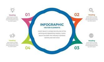 Business data visualization. Presentation business infographic template with 4 options or steps. Can be used for process, presentations, layout, banner, info graph vector