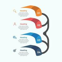 Business data visualization. Presentation business infographic template with 4 options or steps. Can be used for process, presentations, layout, banner, info graph vector