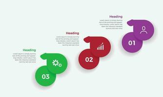 Presentation business infographic template design with 3 options. Business infographic presentation with label number and icon for workflow vector