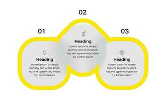 Business data visualization. Presentation business infographic template with 3 options or steps. Can be used for process, presentations, layout, banner, info graph vector