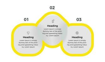 Business data visualization. Presentation business infographic template with 3 options or steps. Can be used for process, presentations, layout, banner, info graph vector