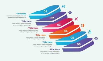 negocio infografía con seis pasos. negocio datos visualización infografía. vector negocio modelo para presentación