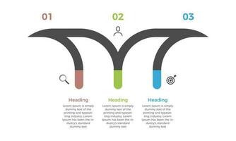 Business data visualization. Presentation business infographic template with 3 options or steps. Can be used for process, presentations, layout, banner, info graph vector