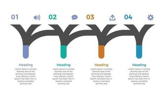 Business data visualization. Presentation business infographic template with 4 options or steps. Can be used for process, presentations, layout, banner, info graph vector