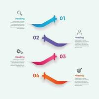 Business infographic with four steps. Business data visualization infographics. Vector business template for presentation