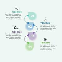 Presentation business infographic template design with 4 options. Business infographic presentation with label number and icon for workflow vector