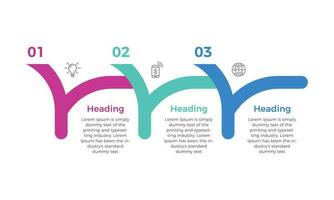 negocio datos visualización. presentación negocio infografía modelo con 3 opciones o pasos. lata ser usado para proceso, presentaciones, disposición, bandera, informacion grafico vector