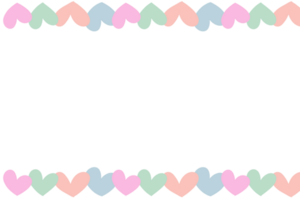 Heart frame, colorful heart, cute background png