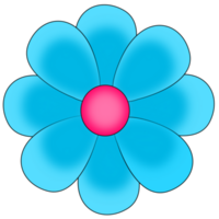 flor azul clara png