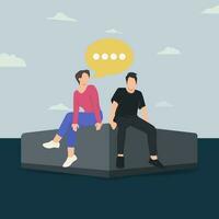 Couple is sitting and chatting design vector illustration