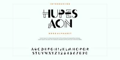 Modern abstract digital alphabet font. Minimal technology typography, Creative urban sport fashion futuristic font and with numbers. vector illustration