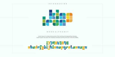 MultiColor abstract minimal modern alphabet fonts. Typography technology vector illustration