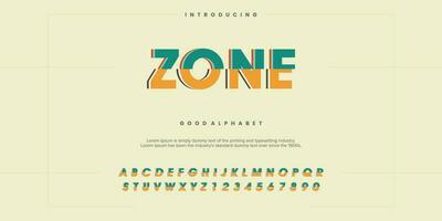 futuristic minimalist display font design, alphabet, typeface, letters and numbers, typography. vector