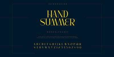 Abstract Fashion font alphabet. Typography typeface uppercase lowercase and number. vector illustrations.