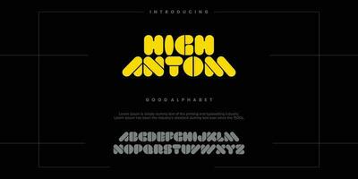 Abstract minimal modern alphabet fonts. Typography technology vector illustration