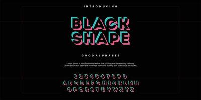 futuristic minimalist display font design, alphabet, typeface, letters and numbers, typography. vector