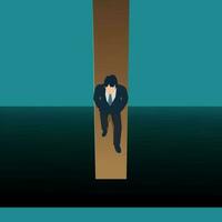 Businessman walked leisurely to end of bridge vector illustration