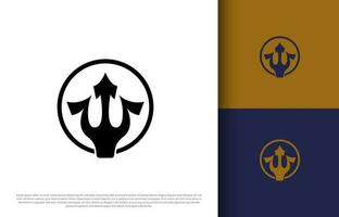 Simple Trident Poseidon Company Logo Design vector