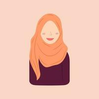 Female character designs wearing hijab in trendy, popular and modern styles. Various avatars of Muslim female characters are suitable for the needs of Islamic graphic elements. Vector design