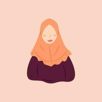 Female character designs wearing hijab in trendy, popular and modern styles. Various avatars of Muslim female characters are suitable for the needs of Islamic graphic elements. Vector design