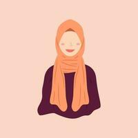 Female character designs wearing hijab in trendy, popular and modern styles. Various avatars of Muslim female characters are suitable for the needs of Islamic graphic elements. Vector design