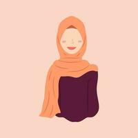 Female character designs wearing hijab in trendy, popular and modern styles. Various avatars of Muslim female characters are suitable for the needs of Islamic graphic elements. Vector design