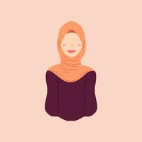 Female character designs wearing hijab in trendy, popular and modern styles. Various avatars of Muslim female characters are suitable for the needs of Islamic graphic elements. Vector design