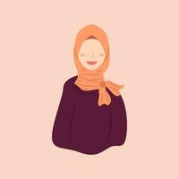 Female character designs wearing hijab in trendy, popular and modern styles. Various avatars of Muslim female characters are suitable for the needs of Islamic graphic elements. Vector design