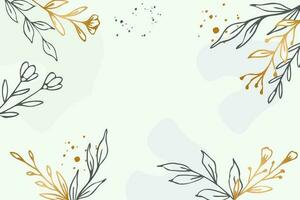 Beautiful abstract floral background with hand drawn leaves and flower vector