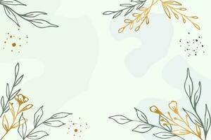 Beautiful abstract floral background with hand drawn leaves and flower vector