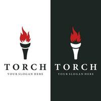 Creative torch flame Logo template.Logo for business, freedom and competition. vector