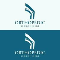 Bone or orthopedic logo template design for bone care and bone health. vector