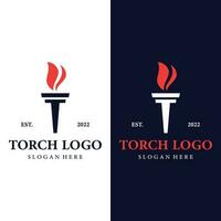 Creative torch flame Logo template.Logo for business, freedom and competition. vector