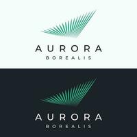 The northern lights wave logo design was inspired by the aurora borealis. vector
