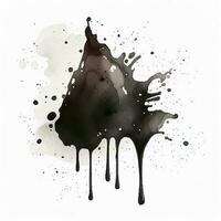 black stains background, watercolor, ai generation photo